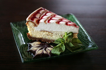 A strawberry cheesecake