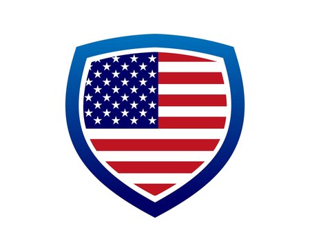 USA flag on shield 