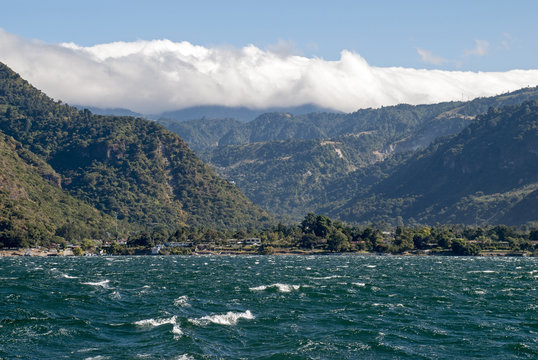 Lake Atitlan With Sierra Madre Mountains