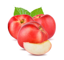 Peach on white background