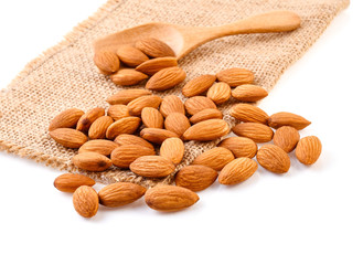 Almonds isolated on white background