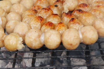 Grilled sausage asia is delicious in market