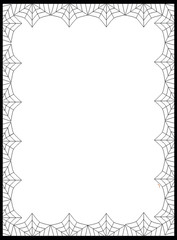 Template with space for text framed with  spiderweb isolated  on white background. Invitation or greeting card.