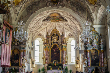 Fototapeta na wymiar Church of Saint Margaret in Oberperfuss, Austria.