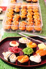 Mixed roll sushi set is delicious, Japanese food