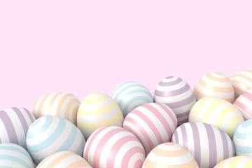 Obraz premium Colorful balls background in pastel tone. 3d rendering.