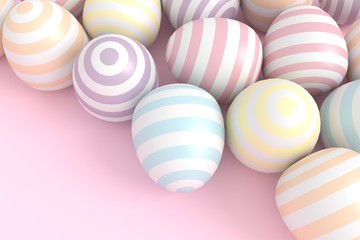 Colorful balls background in pastel tone. 3d rendering.