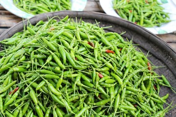 Fresh chilli for cooking in the market