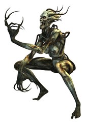 Cyborg monster concept 3d illustration © elenaed