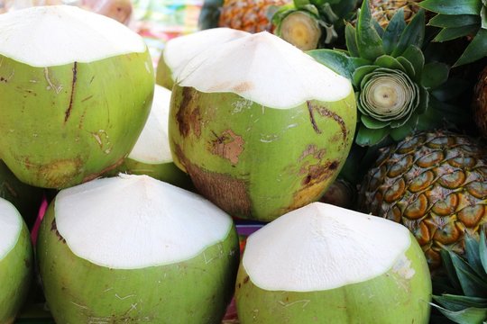 Coconut fruit is delicious at street food