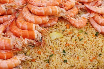 Shrimp fried rice with vegetables is delicious