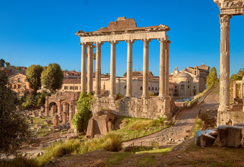 Roman Forum, also known as Forum of Caesar, in Rome, Italy