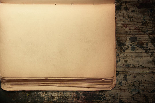 Old paper on wooden table