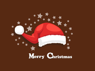Fototapeta na wymiar Merry Christmas Santa Claus hat isolated on background. Happy New Year and decoration element