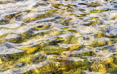 texture of water in tiled pool, fountain. background, nature.