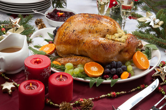 Roasted Turkey for Christmas Dinner