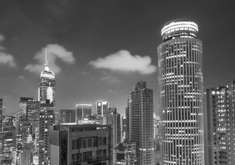 Skyline of Hong Kong City at dusk