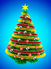 3d tinsel orange