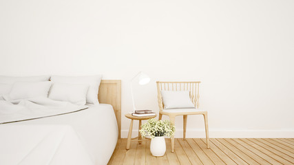 bedroom and living area in hotel or apartment - Interior Design - 3D Rendering