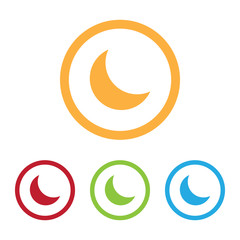 Fototapeta premium Colorful Moon Icons With Rings