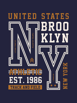 New York  Brooklyn typography design vector image