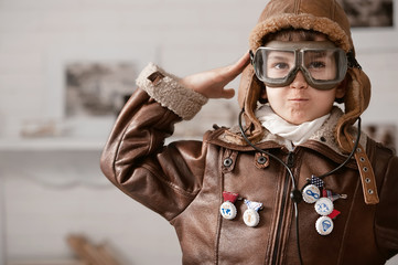 Portrait of a boy dressed as an aviator © Alexandr Vasilyev