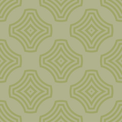 Olive green geometric ornament. Seamless pattern
