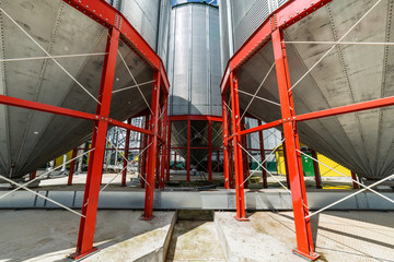 Metalware of the silo base for storage of grain crops.