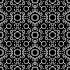 Ornamental seamless pattern. Black and white