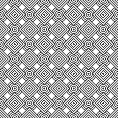 Black geometric print on white background. Seamless pattern