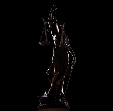 full length picture of goddess of justice statue