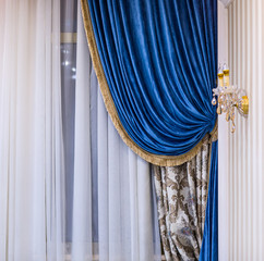 decorative blue curtain