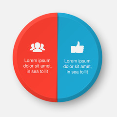 Vector infographic template for diagram, graph, presentation, chart, business concept with 2 options.