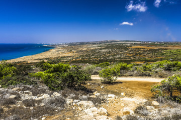 Fototapeta na wymiar Panorama of the Cypriot coast