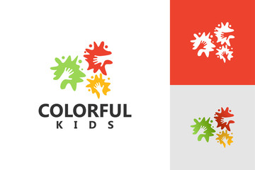 Obraz na płótnie Canvas Colorful Children Hand Logo Template Design