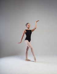 Stable ballerina in black tights