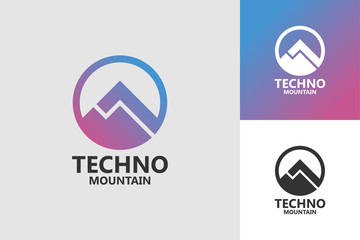 Techno Mountain Logo Template Design