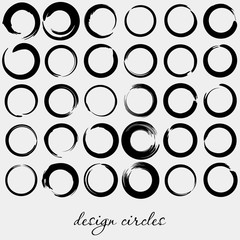 Set circles isolated on white background. handmade.  It can be used in the design of packaging, brochures, logos, etc.