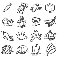 Vector vegetables icon collection