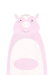 Obraz na płótnie Canvas pink pig, illustration for nursery