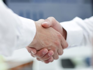 close-up of business handshake.