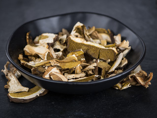 Slate slab with Dried Porcinis