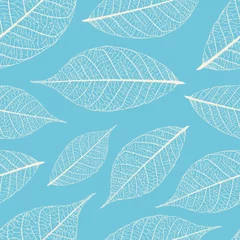 Fotobehang Bladnerven Droog herfstbladeren vector naadloos patroon