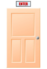 Door with enter sign vector icon