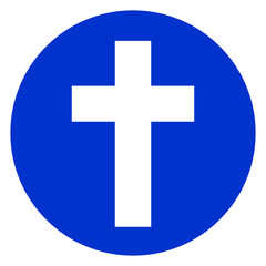 christian cross circle icon