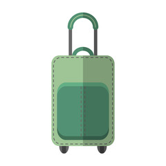 Suitcase, luggage. Flat color icon, object, isolated on white background.