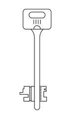 The key to the apartment or house. Flat icon, object on a white background.