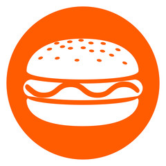 burger orange circle icon