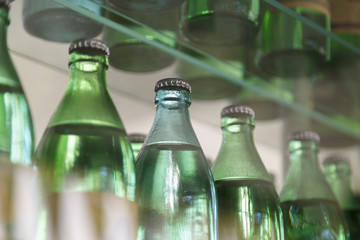 Green glass bottles