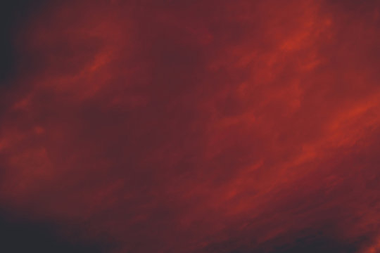 Red Sunset Clouds Retro